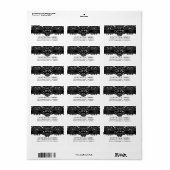 白黒ハロウィン結婚レースのLOVEアドレス ラベル (フルシート)