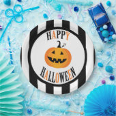 白黒ハロウィン9"紙皿 ペーパープレート (パーティー)