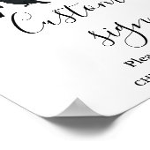 白黒ハロウィーンのカスタム署名表の署名 ポスター (角)