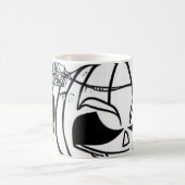 白黒ハロウィーンの漫画おもしろい コーヒーマグカップ (中央)