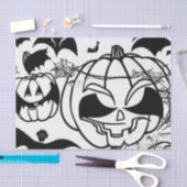 白黒ハロウィーンの漫画おもしろい 薄葉紙 (クラフト)