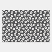 白黒ハロウィーンをテーマにしたスパイダーズ幽霊 ラッピングペーパーシート (正面3)