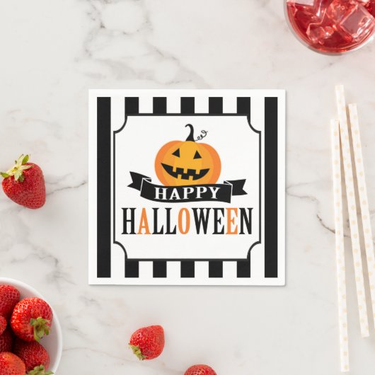 白黒ハロウィーンカクテルナプキン スタンダードカクテルナプキン (インサイチュ)