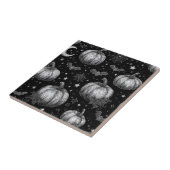 白黒ハロウィーンカボチャ,こうもり,スパイダーウェブ タイル (側面)