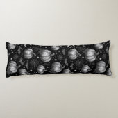 白黒ハロウィーンカボチャ，こうもり，スパイダーウェブ ボディピロー (裏面)