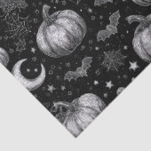 白黒ハロウィーンカボチャ，こうもり，スパイダーウェブ 薄葉紙 (詳細)