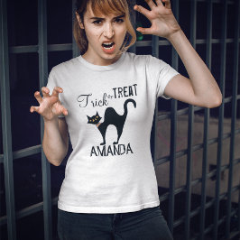 白黒ハロウィーンキャットカスタム Tシャツ