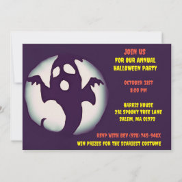 白黒ハロウィーンゲ不気味ストリーパーティー 招待状