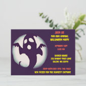 白黒ハロウィーンゲ不気味ストリーパーティー 招待状 (スタンド正面)