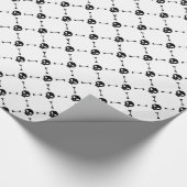 白黒ハロウィーンスカルクロスボーンプリント ラッピングペーパー (角)