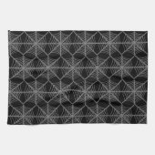 白黒ハロウィーンスパイダーウェブ キッチンタオル (横)