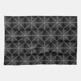 白黒ハロウィーンスパイダーウェブ キッチンタオル