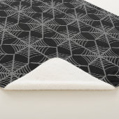 白黒ハロウィーンスパイダーウェブ シェルパブランケット (3/4)