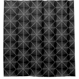 白黒ハロウィーンスパイダーウェブ シャワーカーテン