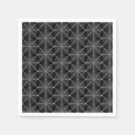 白黒ハロウィーンスパイダーウェブ スタンダードカクテルナプキン