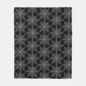白黒ハロウィーンスパイダーウェブ フリースブランケット (正面)