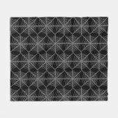 白黒ハロウィーンスパイダーウェブ フリースブランケット (正面(横))