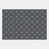 白黒ハロウィーンスパイダーズこうもりパターン ラッピングペーパーシート (正面)