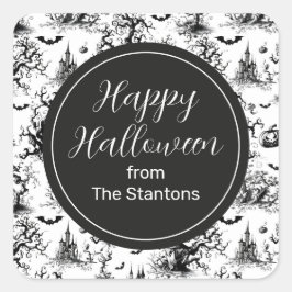 白黒ハロウィーントイレモノグラムエンクロージャ スクエアシール