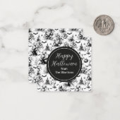 白黒ハロウィーントイレモノグラムエンクロージャ ノートカード (正面/裏面インサイチュ)