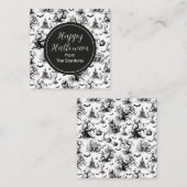 白黒ハロウィーントイレモノグラムエンクロージャ ノートカード (正面/裏面)