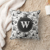 白黒ハロウィーントイレモノグラム クッション (ブランケット)