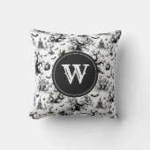 白黒ハロウィーントイレモノグラム クッション (正面)