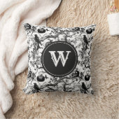 白黒ハロウィーントイレモノグラム クッション (ブランケット)