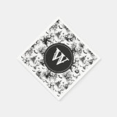 白黒ハロウィーントイレモノグラム スタンダードカクテルナプキン (角)