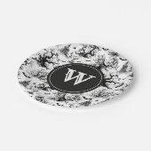 白黒ハロウィーントイレモノグラム ペーパープレート (アングル)