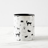 白黒ハロウィーンパターン ツートーンマグカップ (中央)