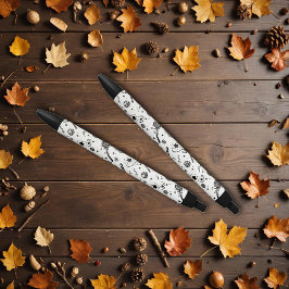 白黒ハロウィーンラインスケッチ 黒ボールペン