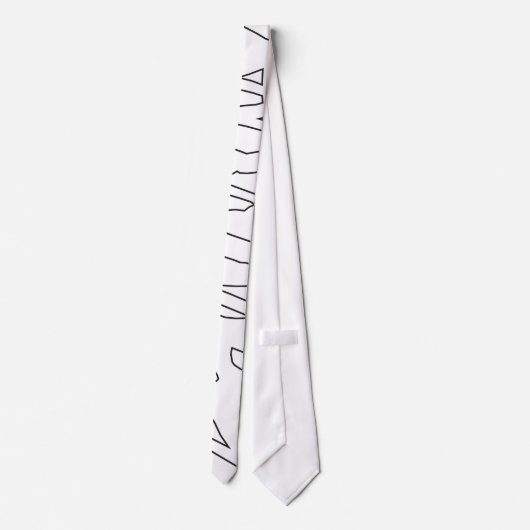 白黒ハロウィーンリブ骨格のネックタイ ネクタイ (裏面)