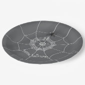 白黒ハロウィーン不気味カスタム ペーパープレート (アングル)