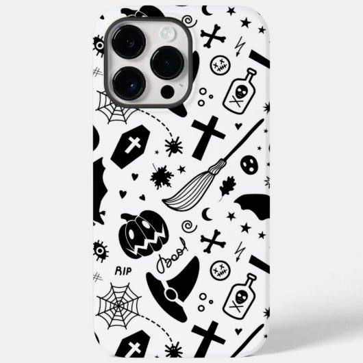 白黒ハロウィーン伝統的不気味 Case-Mate iPhoneケース (裏面)