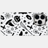 白黒ハロウィーン伝統的不気味 Case-Mate iPhoneケース (裏面 (横))
