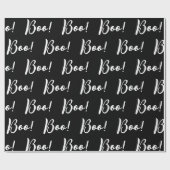 白黒ハロウィーン幽霊ブパターン ラッピングペーパー (フラット)