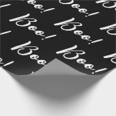 白黒ハロウィーン幽霊ブパターン ラッピングペーパー (角)