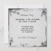 白黒ハロウィーン招待状 ノートカード (裏面)