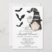 白黒ハロウィーン格言リトルブーベビー 招待状