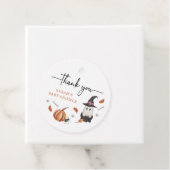 白黒ハロウィーン赤ちゃんシャワーメッセージカード フェイバータグ (インサイチュ)