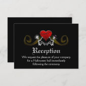 白黒ハロウィーン骨格マッチング披露宴 招待状 (正面/裏面)