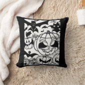 白黒ハロウィーン クッション (ブランケット)