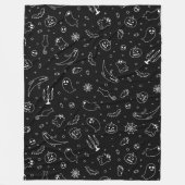 白黒ハロウィーン フリースブランケット (正面)