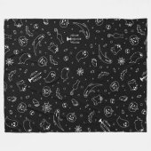白黒ハロウィーン フリースブランケット (正面(横))
