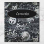 白黒ハロウィ幽霊のよく出るーン ワインラベル (シングルラベル)