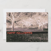 白黒ハローウィンパーティ怖い森 招待状 (正面)