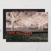 白黒ハローウィンパーティ怖い森 招待状 (正面/裏面)