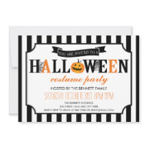 白黒ハローウィンパーティ招待状