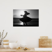 白黒ハワイアンフラダンサー ポスター (キッチン)